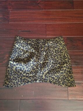 Zara Leopard Print Mini Skirt in Brown and Black